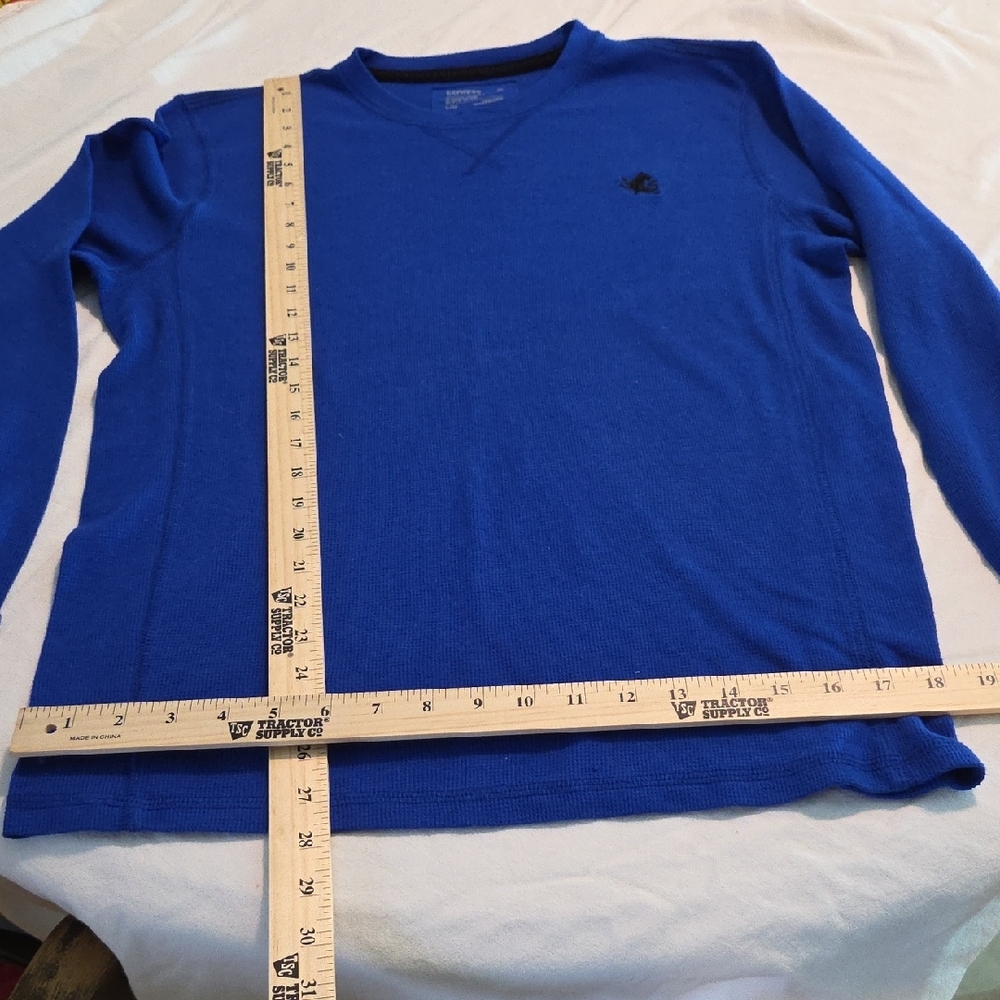 Express Blue Waffle Knit Top Size L